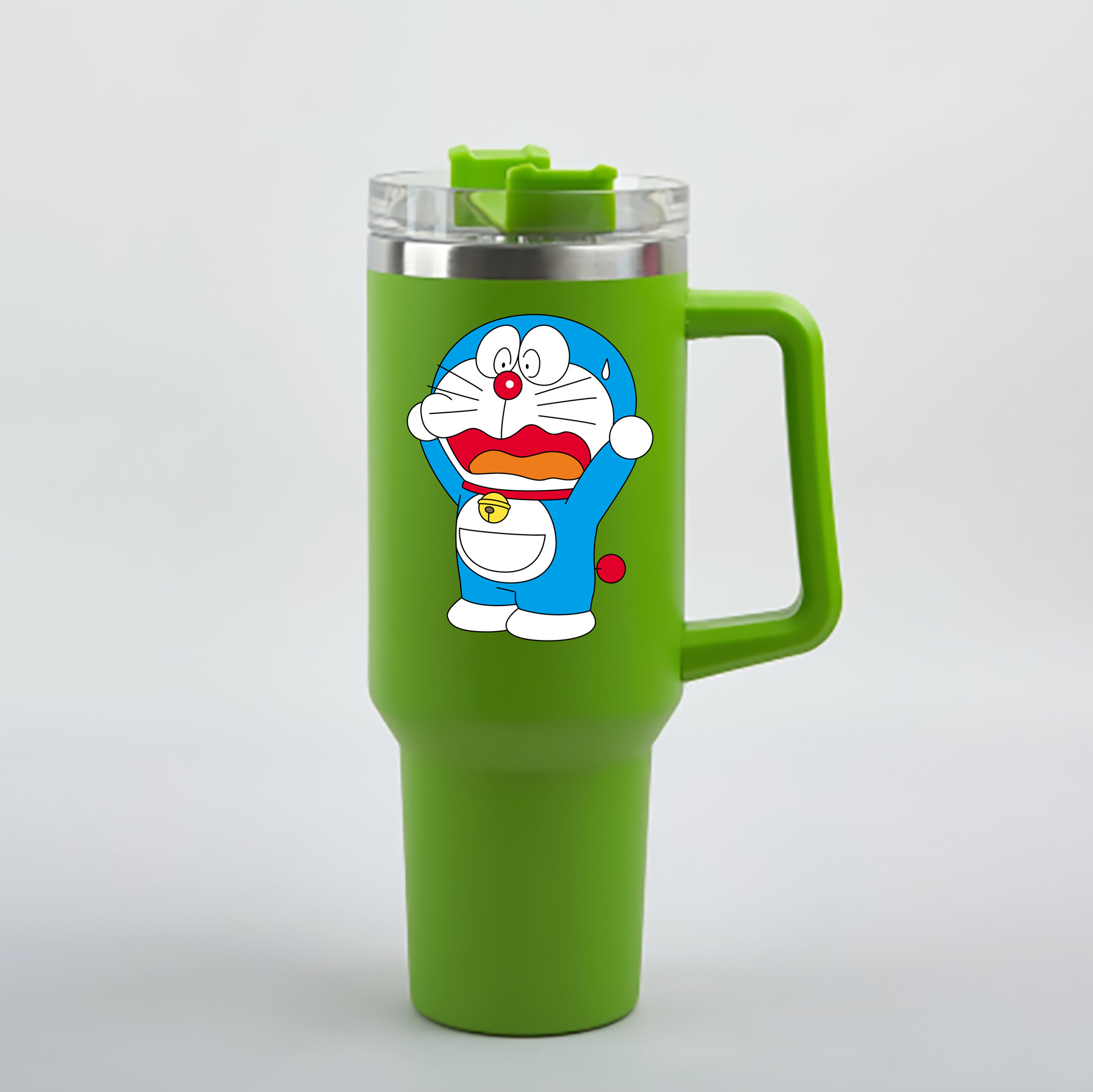 （画像用） ドラえもん Doraemon 1200mL車用タンブラー - クリスタルステッカー（プラスチックストロー付き）